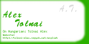 alex tolnai business card